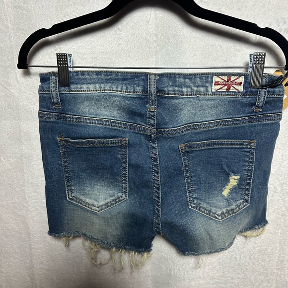 Machine Classic Blue Ripped Jean Shorts - Picture 2 of 7